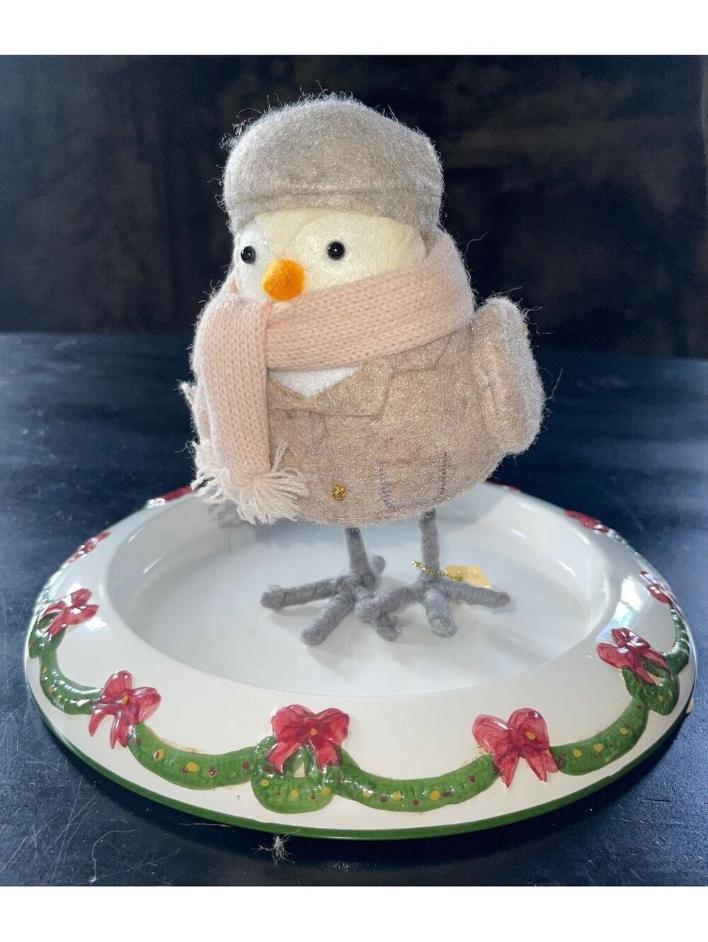 Mepak 2024 Holiday Decorative Bird Figurine with Scarf and Hat
